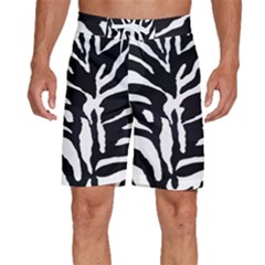 Zebra-black White Men s Beach Shorts
