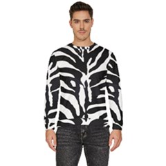Zebra-black White Men s Fleece Sweatshirt by nateshop