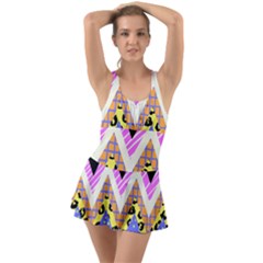 Zigzag-1 Ruffle Top Dress Swimsuit by nateshop