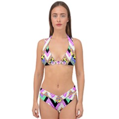 Zigzag-1 Double Strap Halter Bikini Set by nateshop