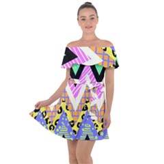Zigzag-1 Off Shoulder Velour Dress by nateshop