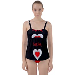 Mom And Dad, Father, Feeling, I Love You, Love Twist Front Tankini Set by nateshop