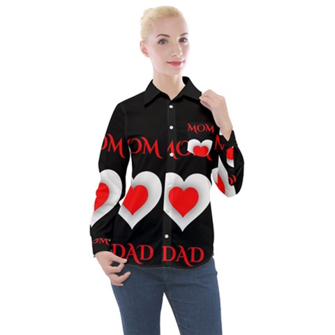 Mom And Dad, Father, Feeling, I Love You, Love Women s Long Sleeve Pocket Shirt by nateshop