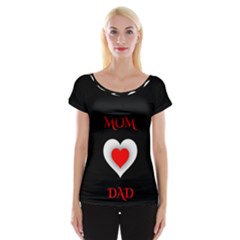 Mom And Dad, Father, Feeling, I Love You, Love Cap Sleeve Top by nateshop