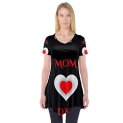 Mom And Dad, Father, Feeling, I Love You, Love Short Sleeve Tunic  by nateshop