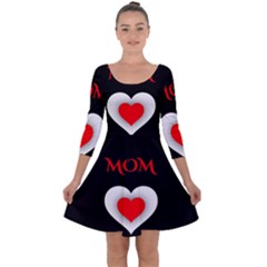 Mom And Dad, Father, Feeling, I Love You, Love Quarter Sleeve Skater Dress by nateshop