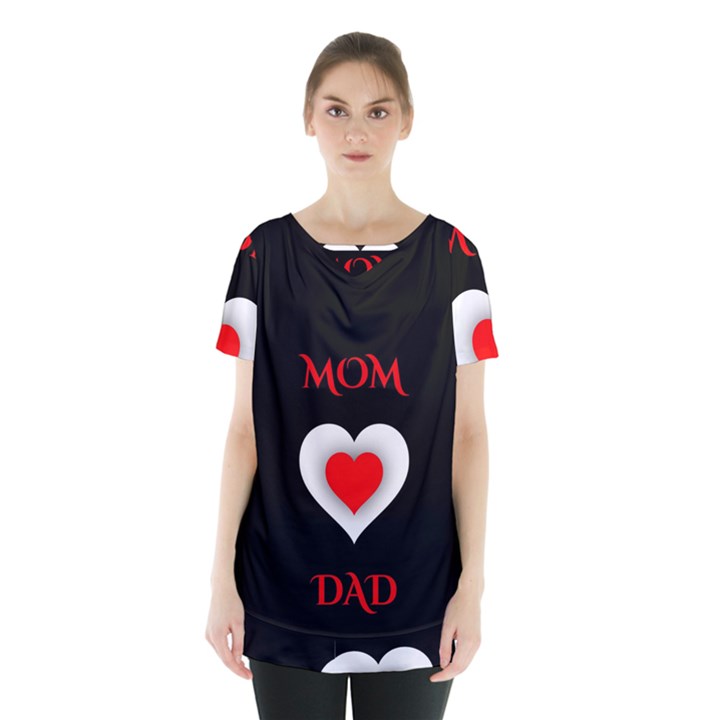 Mom And Dad, Father, Feeling, I Love You, Love Skirt Hem Sports Top