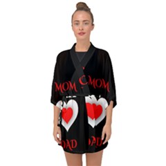 Mom And Dad, Father, Feeling, I Love You, Love Half Sleeve Chiffon Kimono by nateshop