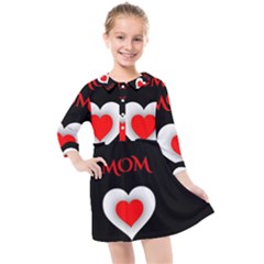 Mom And Dad, Father, Feeling, I Love You, Love Kids  Quarter Sleeve Shirt Dress by nateshop