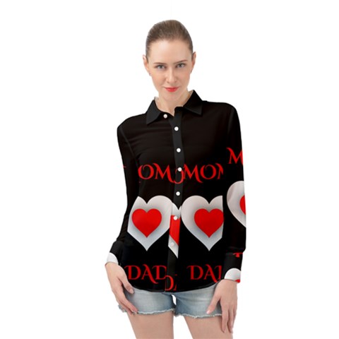 Mom And Dad, Father, Feeling, I Love You, Love Long Sleeve Chiffon Shirt by nateshop