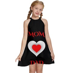 Mom And Dad, Father, Feeling, I Love You, Love Kids  Halter Collar Waist Tie Chiffon Dress by nateshop