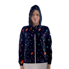 Abstract Minimalism Digital Art, Women s Hooded Windbreaker by nateshop