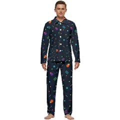 Abstract Minimalism Digital Art, Men s Long Sleeve Velvet Pocket Pajamas Set by nateshop