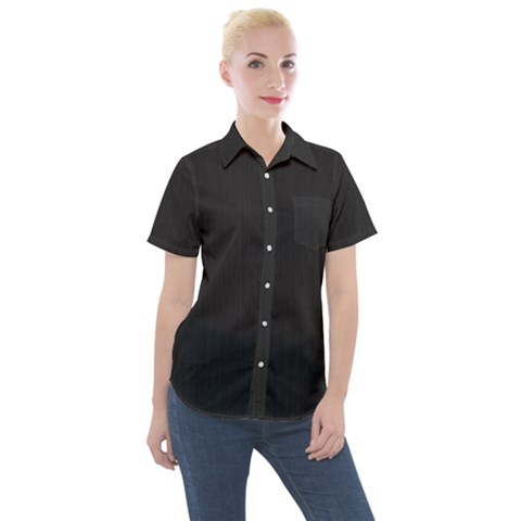 Black, Background, Simple Women s Short Sleeve Pocket Shirt by nateshop