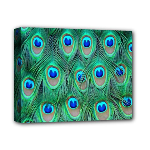 Feather, Bird, Pattern, Peacock, Texture Deluxe Canvas 14  X 11  (stretched) by nateshop