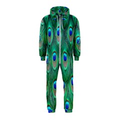 Feather, Bird, Pattern, Peacock, Texture Hooded Jumpsuit (kids) by nateshop