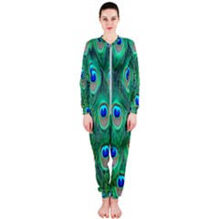 Feather, Bird, Pattern, Peacock, Texture Onepiece Jumpsuit (ladies) by nateshop