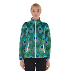 Feather, Bird, Pattern, Peacock, Texture Women s Bomber Jacket