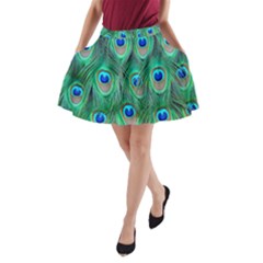 Feather, Bird, Pattern, Peacock, Texture A-line Pocket Skirt by nateshop