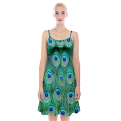 Feather, Bird, Pattern, Peacock, Texture Spaghetti Strap Velvet Dress by nateshop