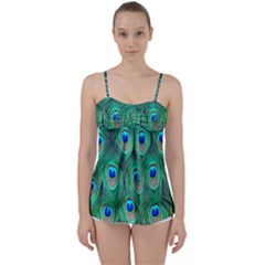 Feather, Bird, Pattern, Peacock, Texture Babydoll Tankini Top by nateshop
