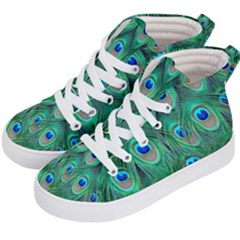 Feather, Bird, Pattern, Peacock, Texture Kids  Hi-top Skate Sneakers by nateshop