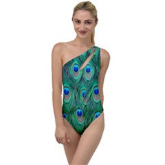 Feather, Bird, Pattern, Peacock, Texture To One Side Swimsuit by nateshop