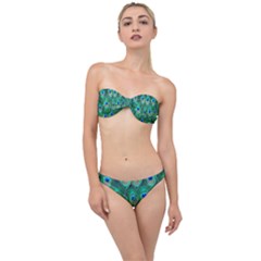 Feather, Bird, Pattern, Peacock, Texture Classic Bandeau Bikini Set by nateshop