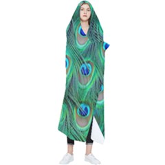 Feather, Bird, Pattern, Peacock, Texture Wearable Blanket by nateshop