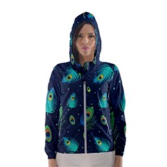 Feather, Bird, Pattern, Women s Hooded Windbreaker