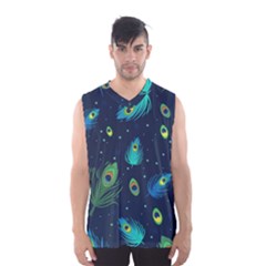 Feather, Bird, Pattern, Men s Basketball Tank Top by nateshop