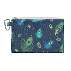 Feather, Bird, Pattern, Canvas Cosmetic Bag (large) by nateshop