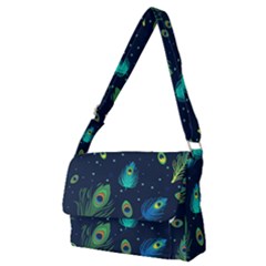 Feather, Bird, Pattern, Full Print Messenger Bag (m) by nateshop