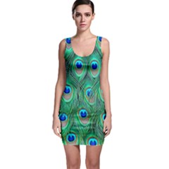 Peacock Feathers, Bonito, Bird, Blue, Colorful, Feathers Bodycon Dress by nateshop