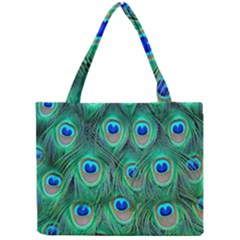 Peacock Feathers, Bonito, Bird, Blue, Colorful, Feathers Mini Tote Bag by nateshop