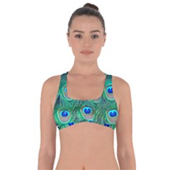 Peacock Feathers, Bonito, Bird, Blue, Colorful, Feathers Got No Strings Sports Bra by nateshop