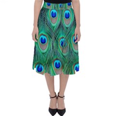 Peacock Feathers, Bonito, Bird, Blue, Colorful, Feathers Classic Midi Skirt by nateshop