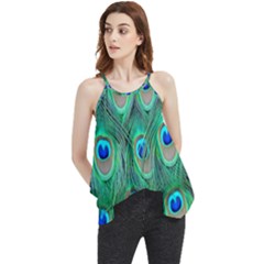 Peacock Feathers, Bonito, Bird, Blue, Colorful, Feathers Flowy Camisole Tank Top by nateshop
