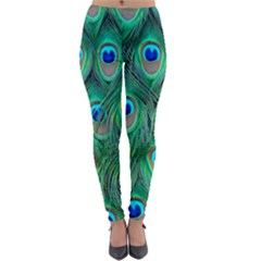 Peacock Feathers, Bonito, Bird, Blue, Colorful, Feathers Lightweight Velour Leggings by nateshop