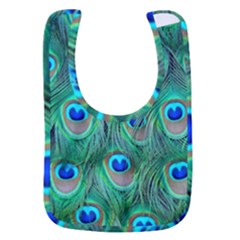 Peacock Feathers, Bonito, Bird, Blue, Colorful, Feathers Baby Bib by nateshop