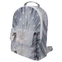 White Feathers, Animal, Bird, Feather, Peacock Flap Pocket Backpack (small) by nateshop