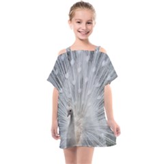 White Feathers, Animal, Bird, Feather, Peacock Kids  One Piece Chiffon Dress by nateshop