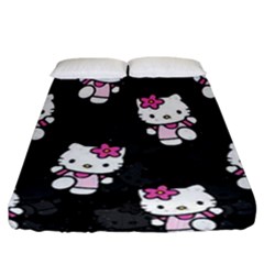 Hello Kitty, Pattern, Supreme Fitted Sheet (california King Size) by nateshop