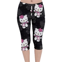 Hello Kitty, Pattern, Supreme Velvet Capri Leggings  by nateshop