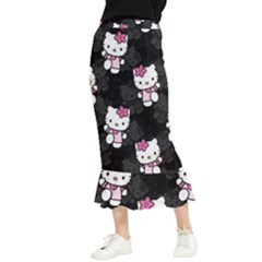 Hello Kitty, Pattern, Supreme Maxi Fishtail Chiffon Skirt by nateshop