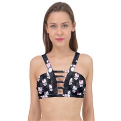 Hello Kitty, Pattern, Supreme Cage Up Bikini Top by nateshop