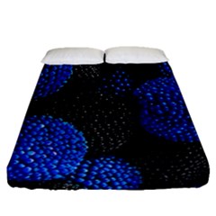 Berry, One,berry Blue Black Fitted Sheet (queen Size) by nateshop