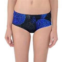 Berry, One,berry Blue Black Mid-waist Bikini Bottoms by nateshop