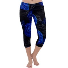 Berry, One,berry Blue Black Capri Yoga Leggings