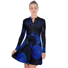 Berry, One,berry Blue Black Long Sleeve Panel Dress by nateshop